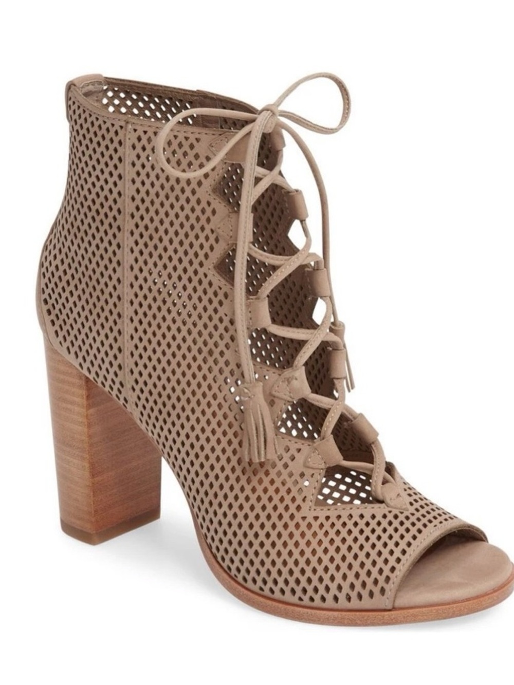 Frye Gabby Perforated Ghillie Lace-Up Sandals/Booties size 8